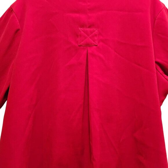 Denim & Co. Button Down Shirt Jacket Womens Size 1X Red 3/4 Casual Sleeve Slit - Picture 7 of 7